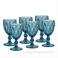 Colored vintage crystal glass set for wedding